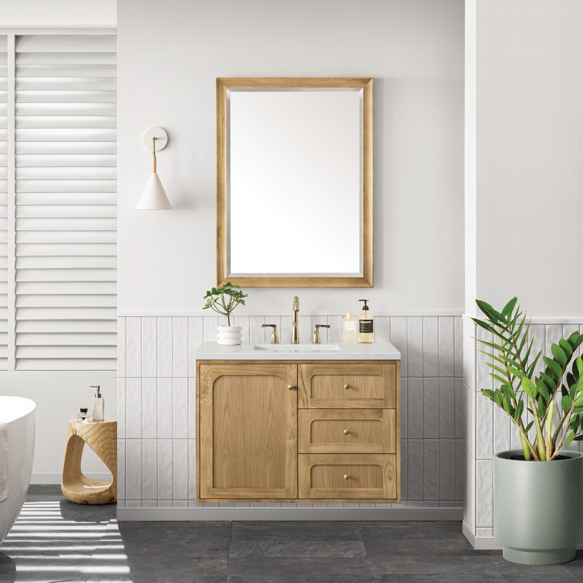 Laurent 36" Single Vanity Cabinet, Light Natural Oak
