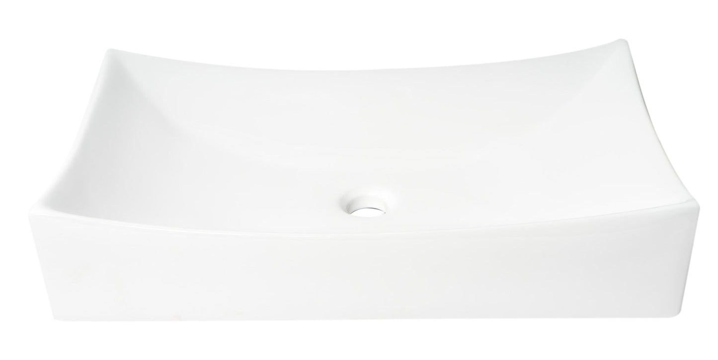 ALFI brand  ABC904 White 26" Fancy Rectangular Above Mount Ceramic Sink
