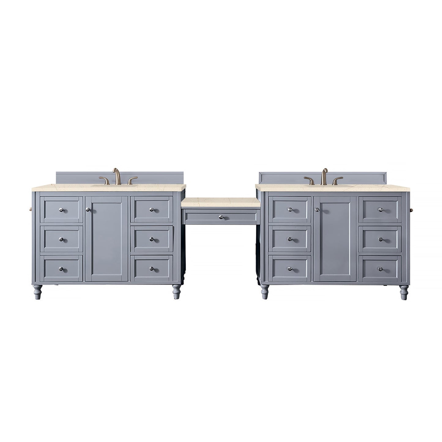 Copper Cove Encore 122" Double Vanity Set, Silver Gray