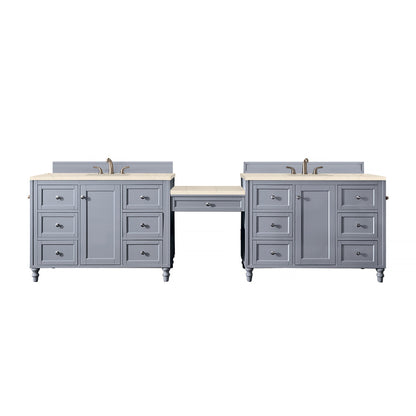 Copper Cove Encore 122" Double Vanity Set, Silver Gray