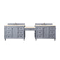 Copper Cove Encore 122" Double Vanity Set, Silver Gray