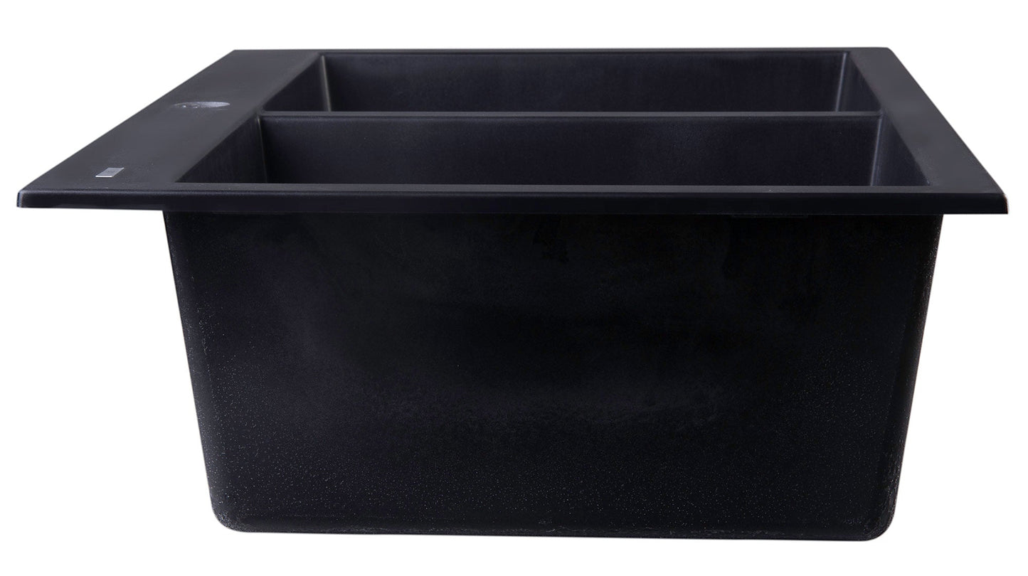 ALFI brand AB3420DI 34" Drop-In Double Bowl Granite Composite Kitchen Sink
