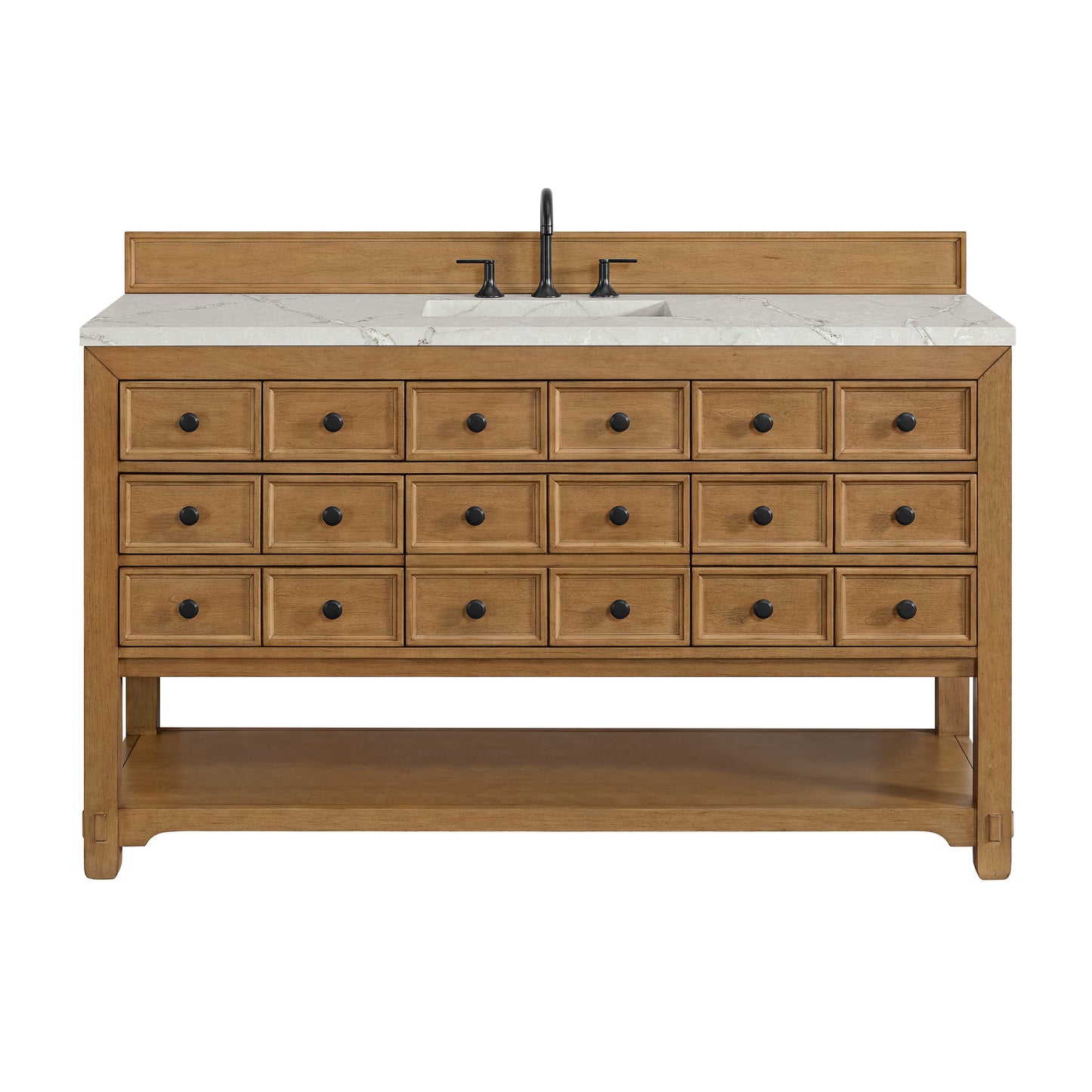 Malibu 60" Single Vanity Cabinet, Amber Birch