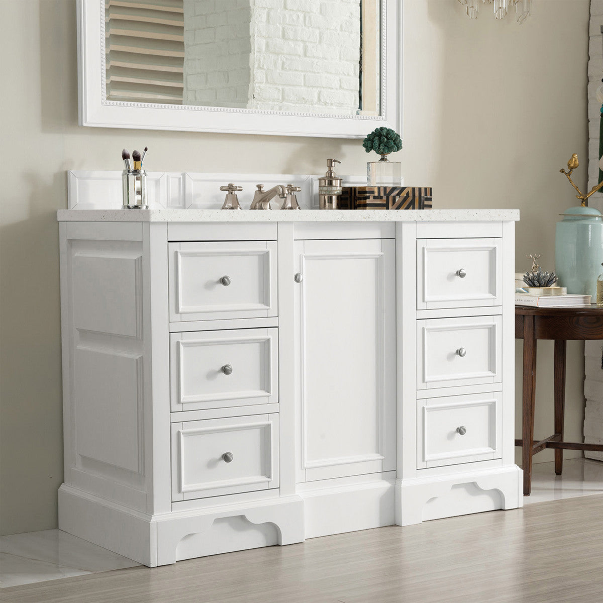 De Soto 48" Single Vanity Cabinet, Bright White