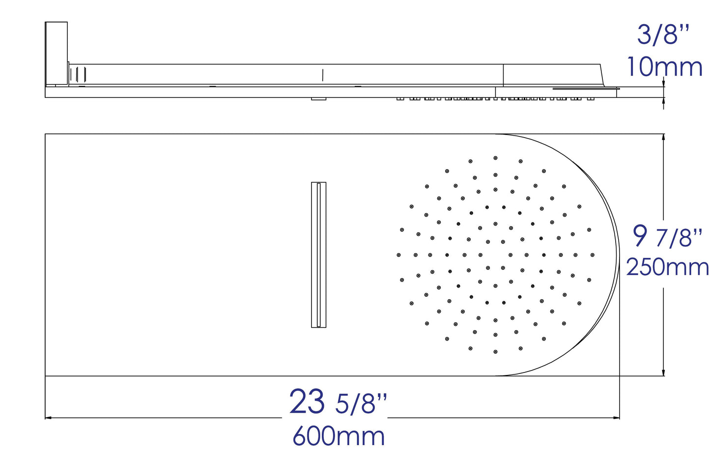 ALFI brand RAIN10RW 10" Wall-Mounted Square Waterfall Rain Shower Head