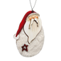 Fuzzy Wooden Santa Ornament - 5 Inches