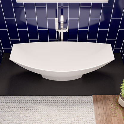 ALFI brand  AB9991 White Matte 71" Solid Surface Resin Free Standing Hammock Style Bathtub