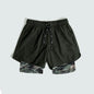 Double Layer Gym Pants with Loose Zip Pockets