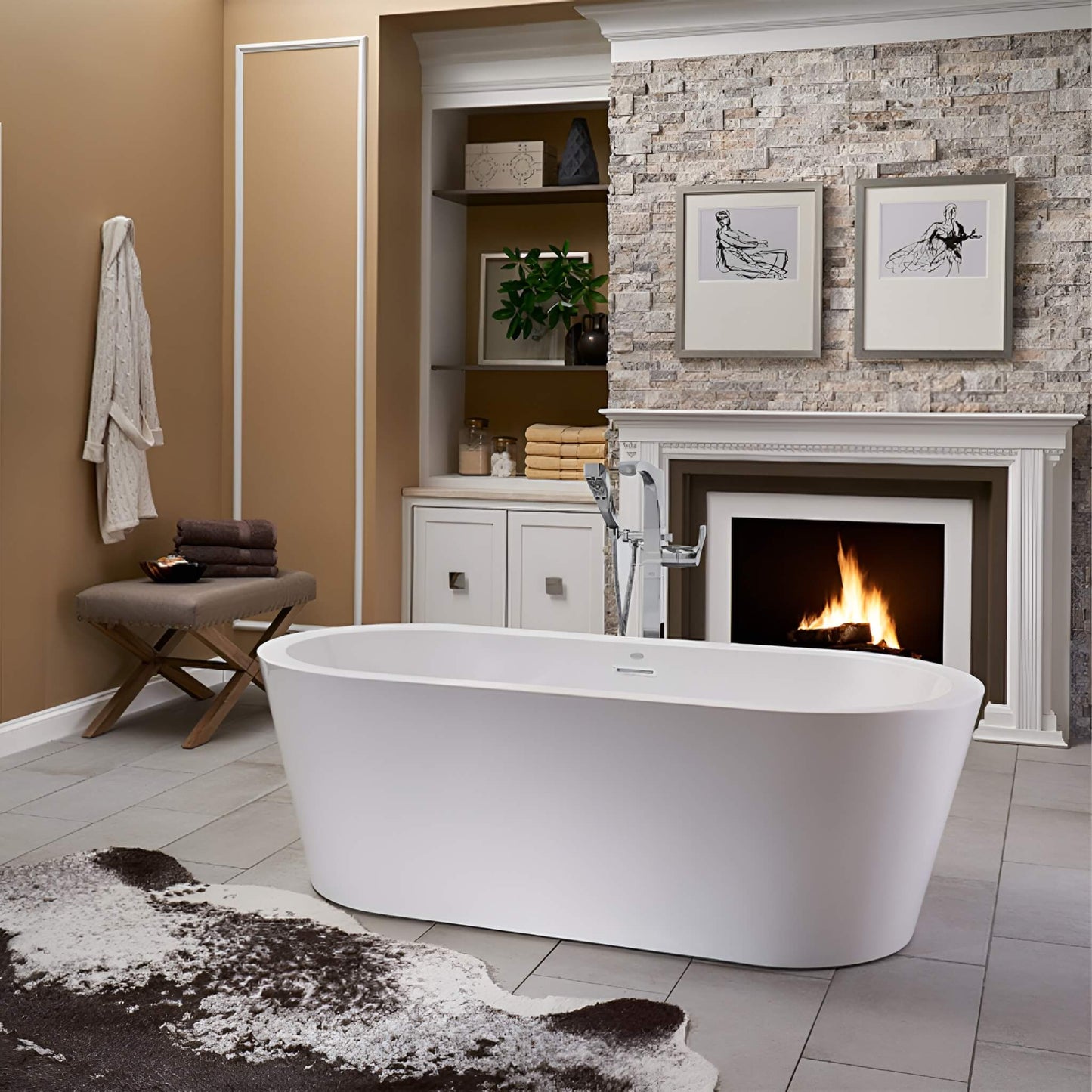 Jacuzzi Celeste 70" Freestanding Ergonomic Soaking Tub [JCEF7032BCXXXXW/G] (SAK50243)