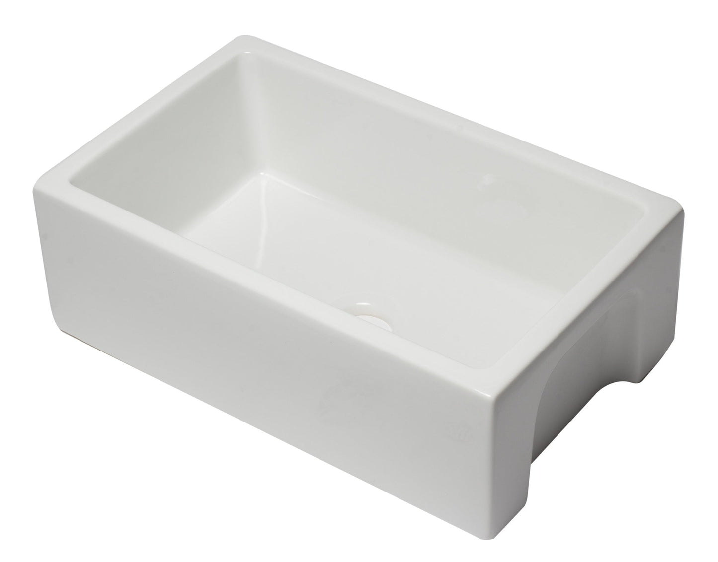 ALFI brand AB3018HS Reversible Smooth / Fluted Single Bowl Fireclay Farm Sink