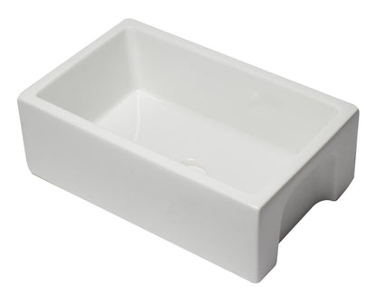 ALFI brand AB3018HS Reversible Smooth / Fluted Single Bowl Fireclay Farm Sink