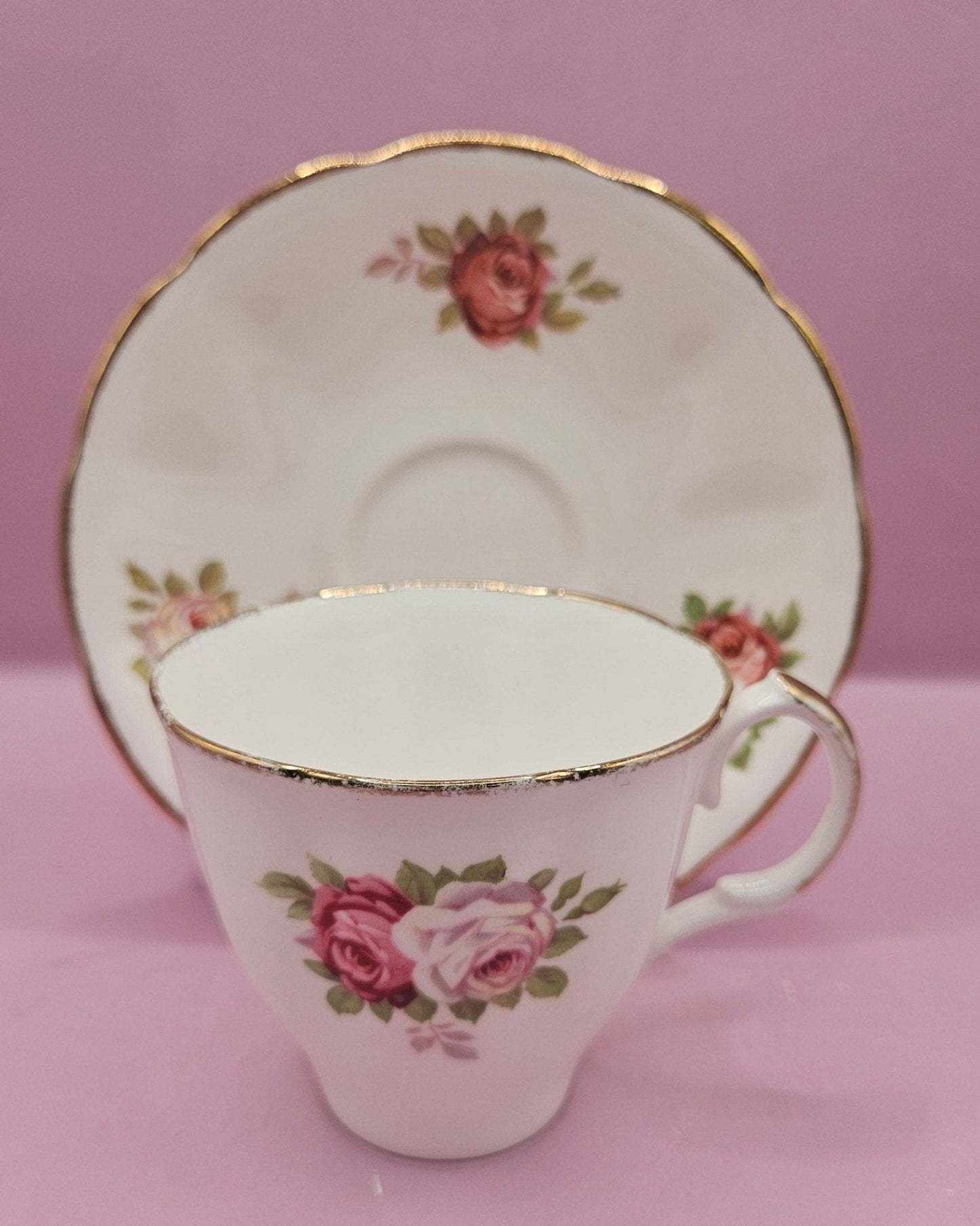Jason Tea Cup & Saucer – Vintage Floral China with Gold Trim