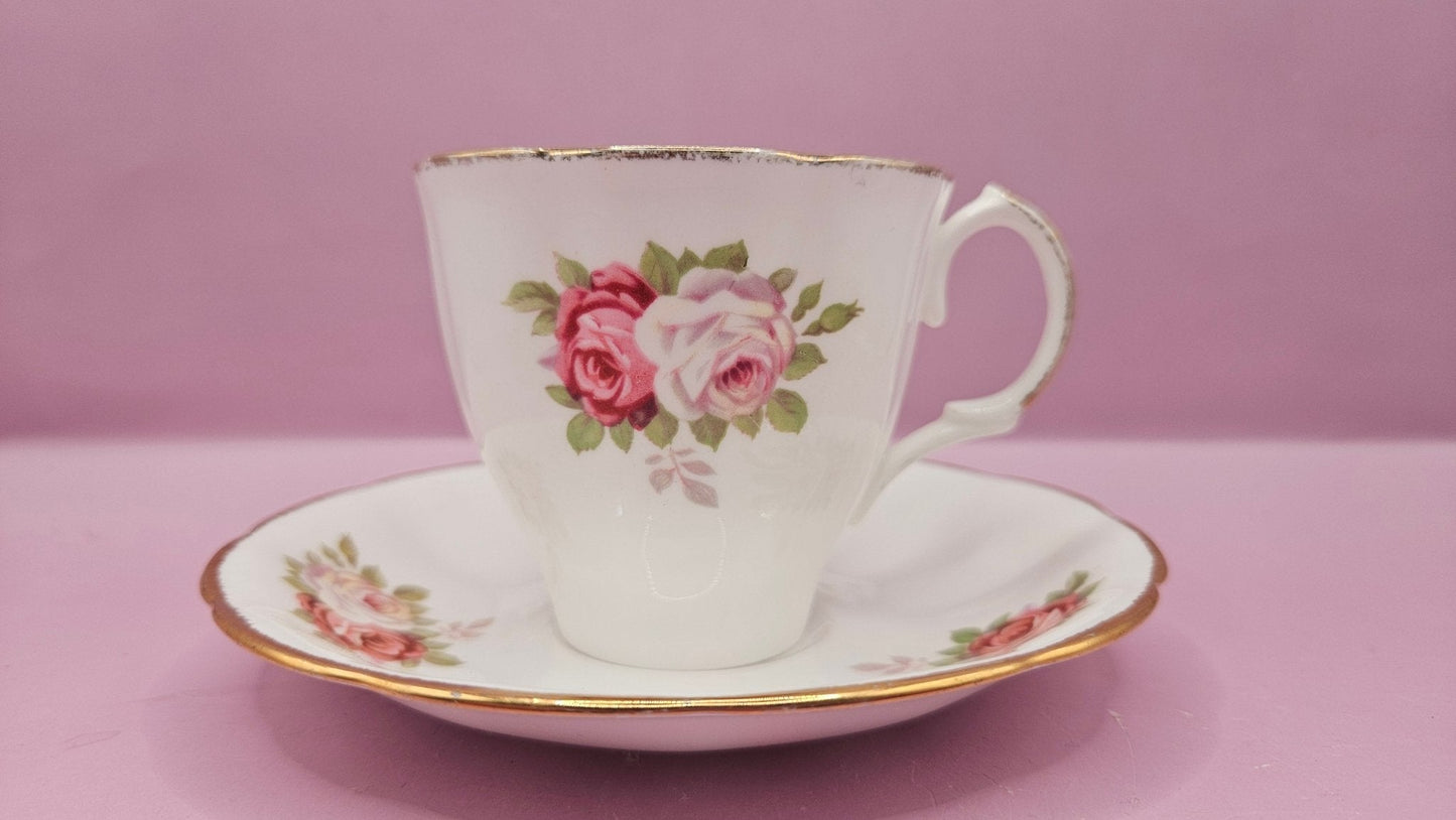 Jason Tea Cup & Saucer – Vintage Floral China with Gold Trim