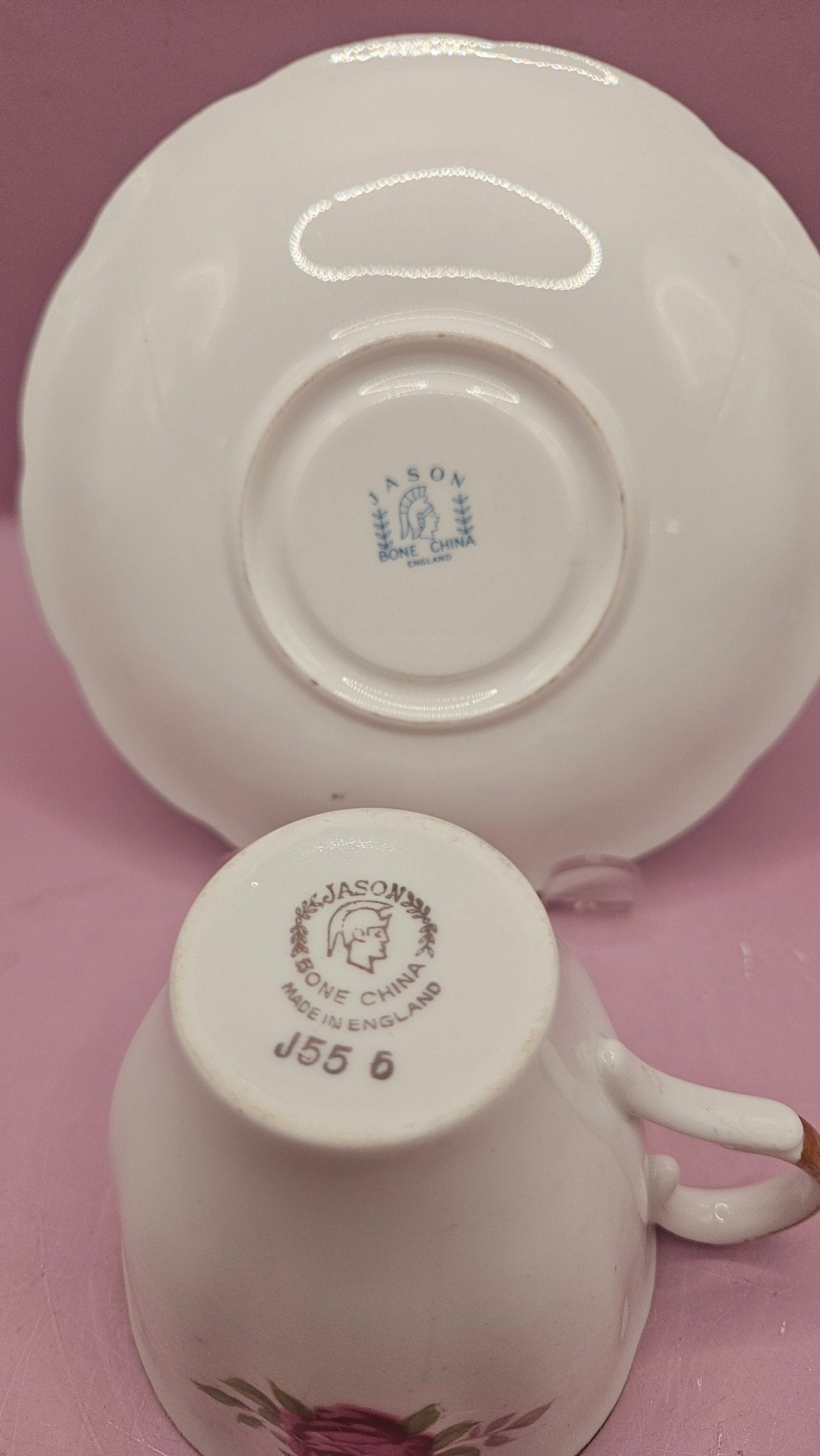 Jason Tea Cup & Saucer – Vintage Floral China with Gold Trim