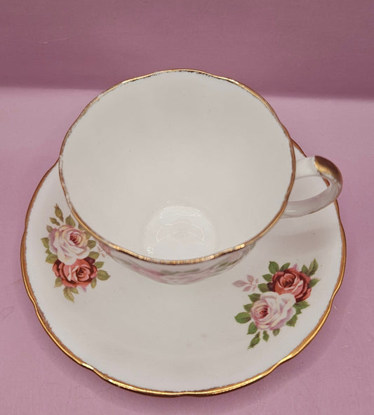 Jason Tea Cup & Saucer – Vintage Floral China with Gold Trim
