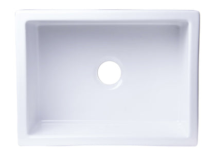 ALFI brand AB2418SB Smooth Thick Wall Fireclay Single Bowl Farm Sink