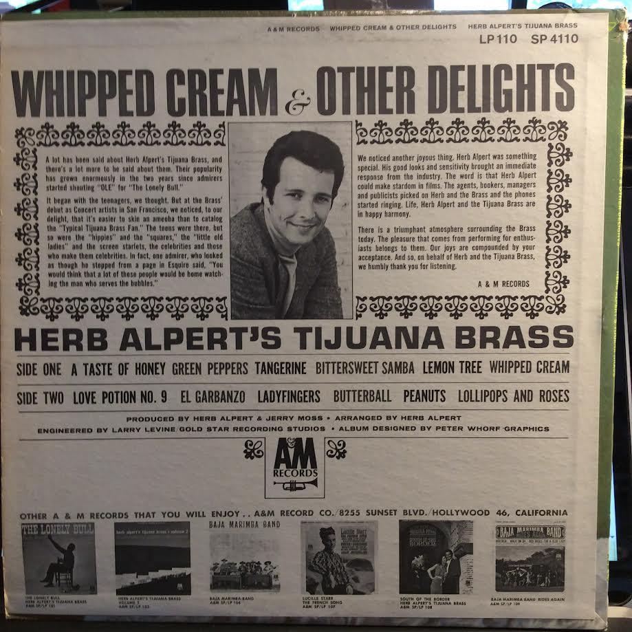Whipped Cream & Other Delights (VINYL) | Very Good (VG) Excellent (EX)