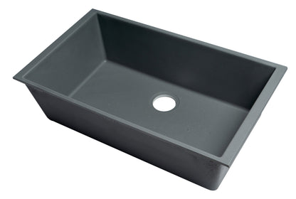 ALFI brand AB3322UM 33" Single Bowl Undermount Granite Composite Kitchen Sink