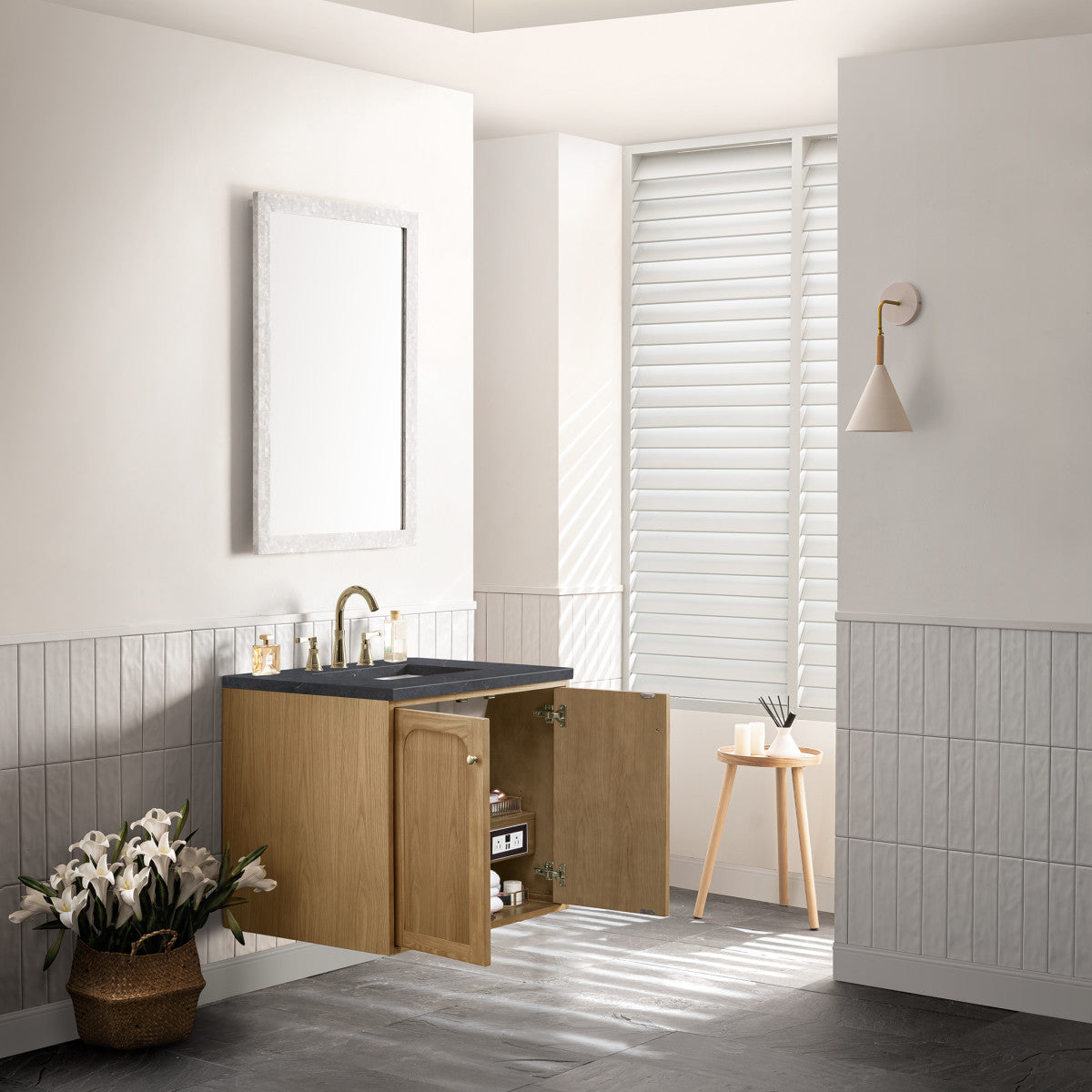 Laurent 30" Single Vanity Cabinet, Light Natural Oak