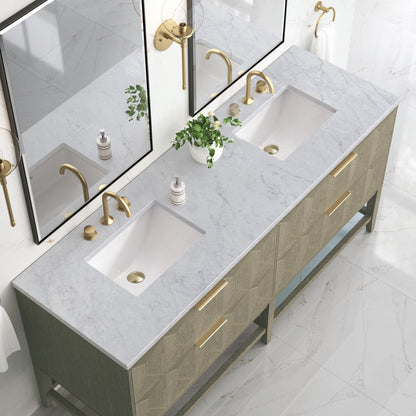 Emmeline 72" Double Vanity Cabinet, Pebble Oak