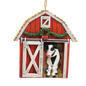Holiday Barn with Cow Ornament