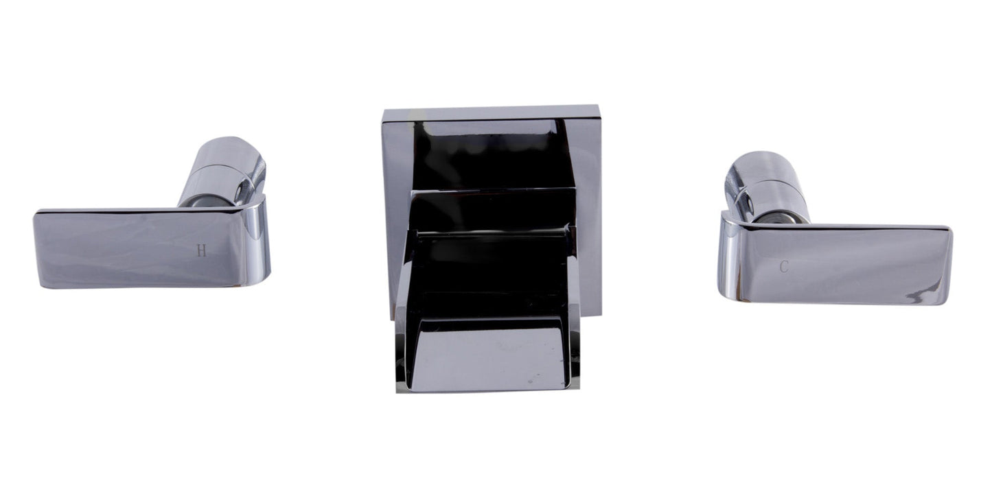 ALFI brand AB1796 Widespread Wall Mounted Modern Waterfall Bathroom Faucet
