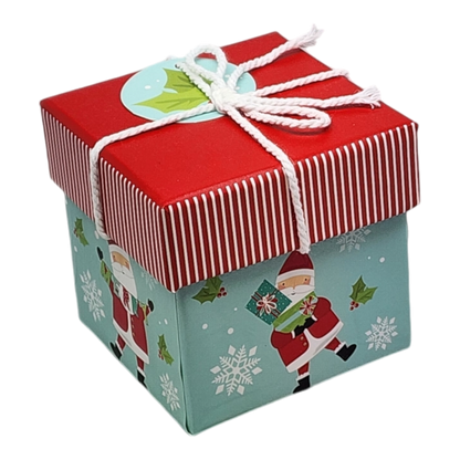 Gift Box Cube for Gift Cards - 3" x 3" - Santa