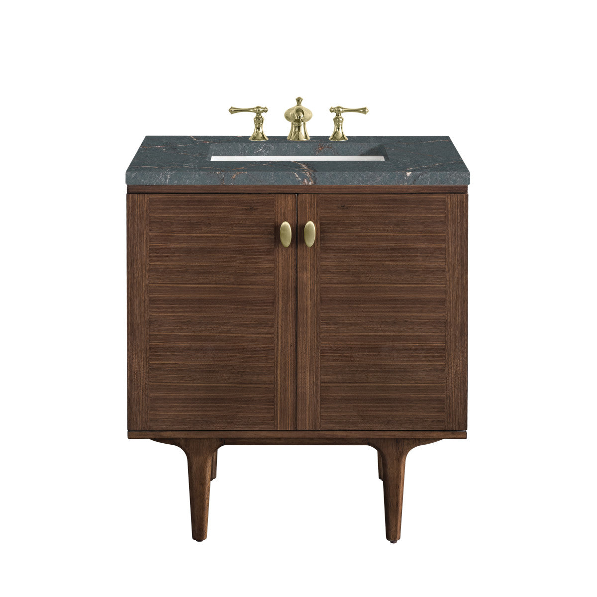 Amberly 30" Single Vanity Cabinet, Mid-Century Walnut