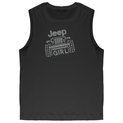 Rhinestone Offroad Jeeper Girl Shirt Crew Neck, V Neck, Tank Top