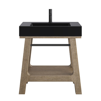 Auburn 31.5" Single Sink Console, Weathered Timber