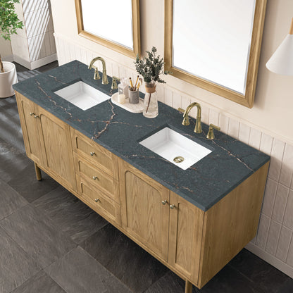 Laurent 72" Double Vanity Cabinet, Light Natural Oak