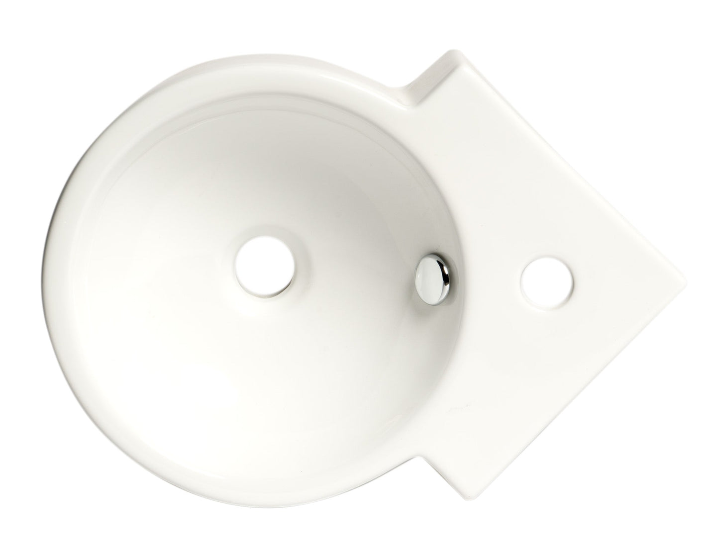 ALFI brand  ABC121 White 17" Tiny Corner Wall Mounted Ceramic Sink with Faucet Hole