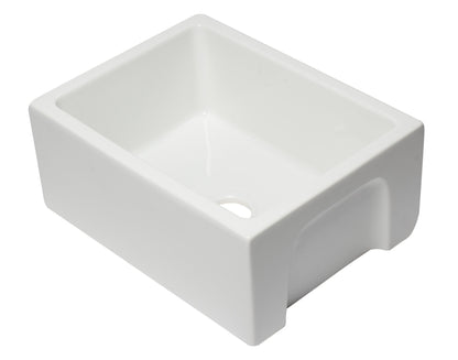 ALFI brand AB2418HS AB2418HS-B 24 inch Biscuit Reversible Smooth / Fluted Single Bowl Fireclay Farm Sink