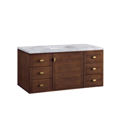 Amberly 48" Single Vanity Cabinet, Mid-Century Walnut