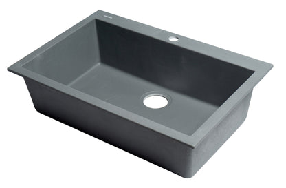ALFI brand AB3020DI 30" Drop-In Single Bowl Granite Composite Kitchen Sink