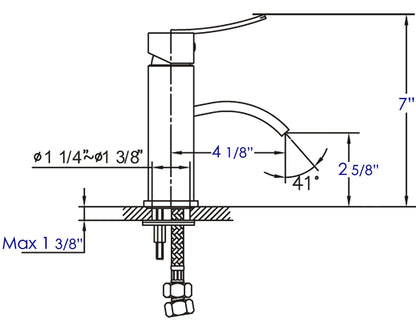 ALFI brand AB1258 Square Body Curved Spout Single Lever Bathroom Faucet