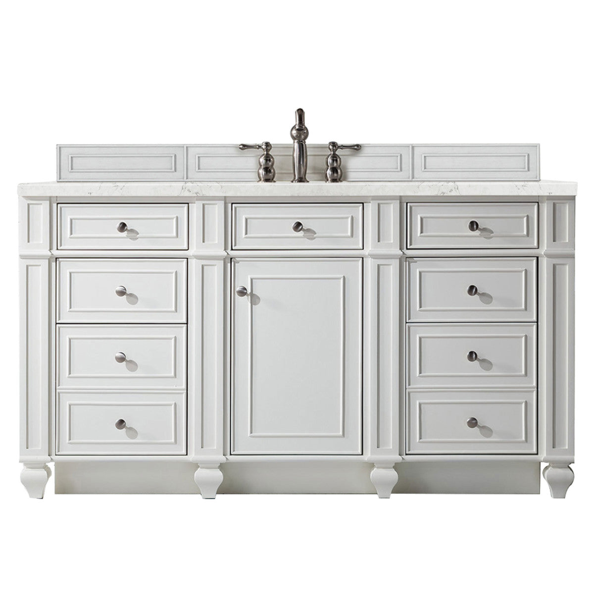 Bristol 60" Single Vanity Cabinet, Bright White