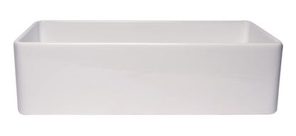ALFI brand ABF3618 Smooth Apron 36" x 18" Single Bowl Fireclay Farm Sink