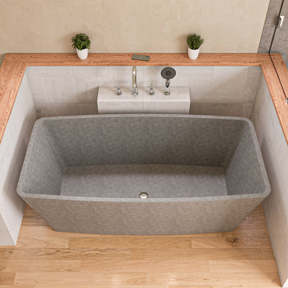 ALFI brand  ABCO71TUB 71" Solid Concrete Rectangular Freestanding Bathtub