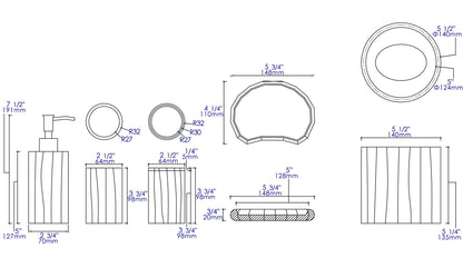 ALFI brand  ABCO1022 5 Piece Solid Concrete Gray Matte Bathroom Accessory Set