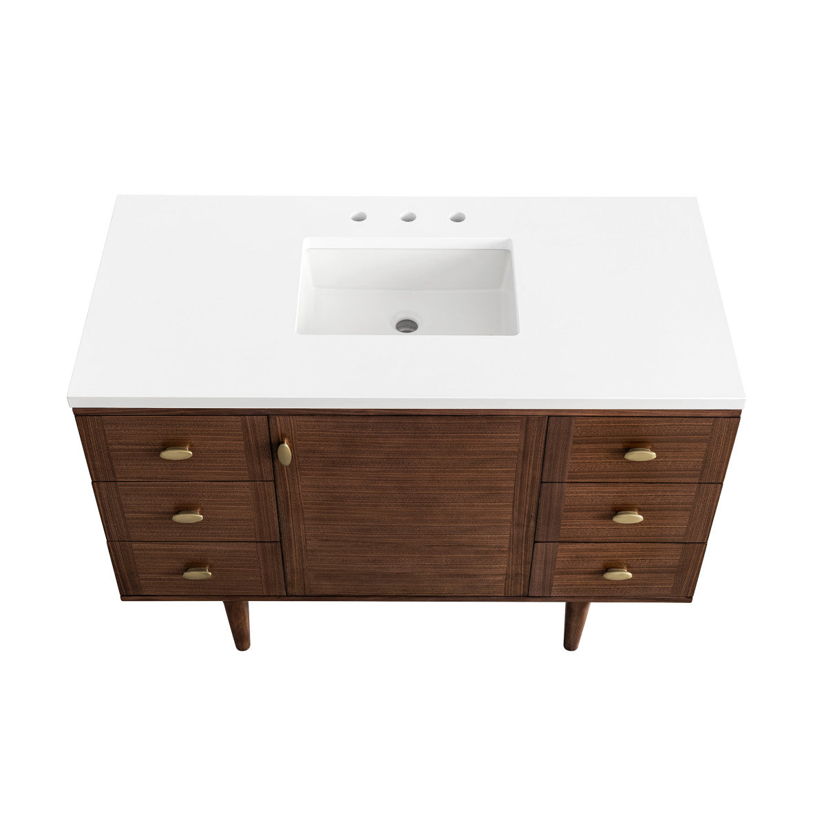Amberly 48" Single Vanity Cabinet, Mid-Century Walnut
