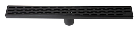 ALFI brand ABLD24C ABLD24C-BM 24" Black Matte Stainless Steel Linear Shower Drain with Groove Holes