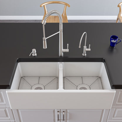 ALFI brand  AB2039 Solid Stainless Steel Commercial Spring Kitchen Faucet