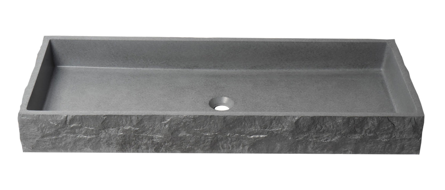 ALFI brand  ABCO39TR 39" Solid Concrete Gray Matte Trough Sink for the Bathroom