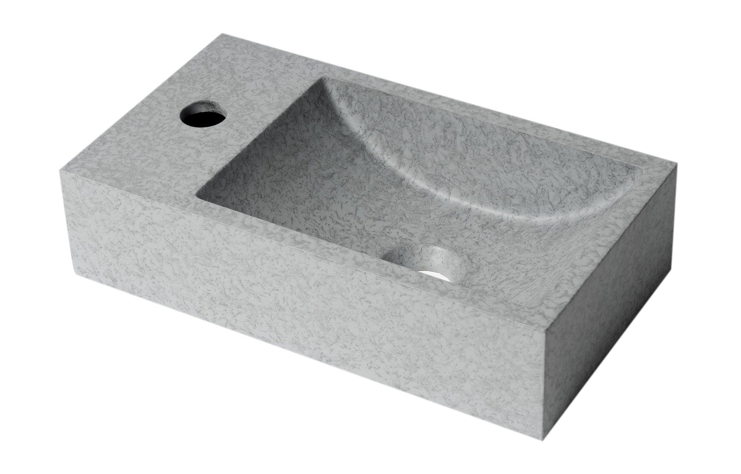 ALFI brand  ABCO108 16" Small Rectangular Solid Concrete Gray Matte Wall Mounted Bathroom Sink