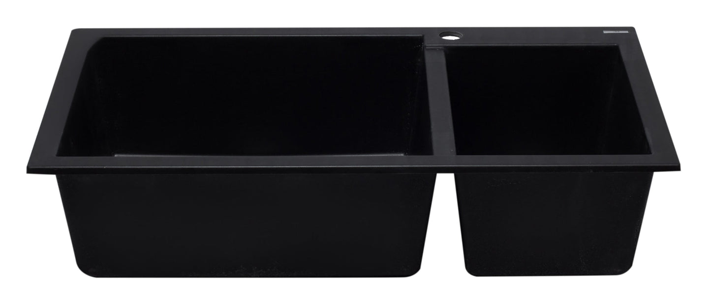 ALFI brand AB3319DI 34" Double Bowl Drop In Granite Composite Kitchen Sink