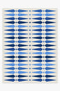 Rug with blue and white geometric pattern