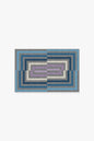 Rectangular rug with geometric pattern on a white background