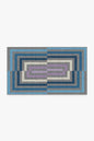 Rectangular rug with striped pattern on a white background