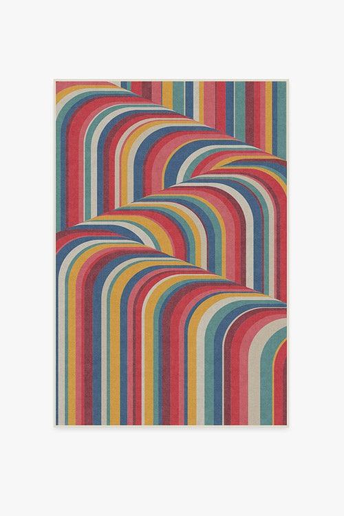 Multicolored striped pattern on a white background
